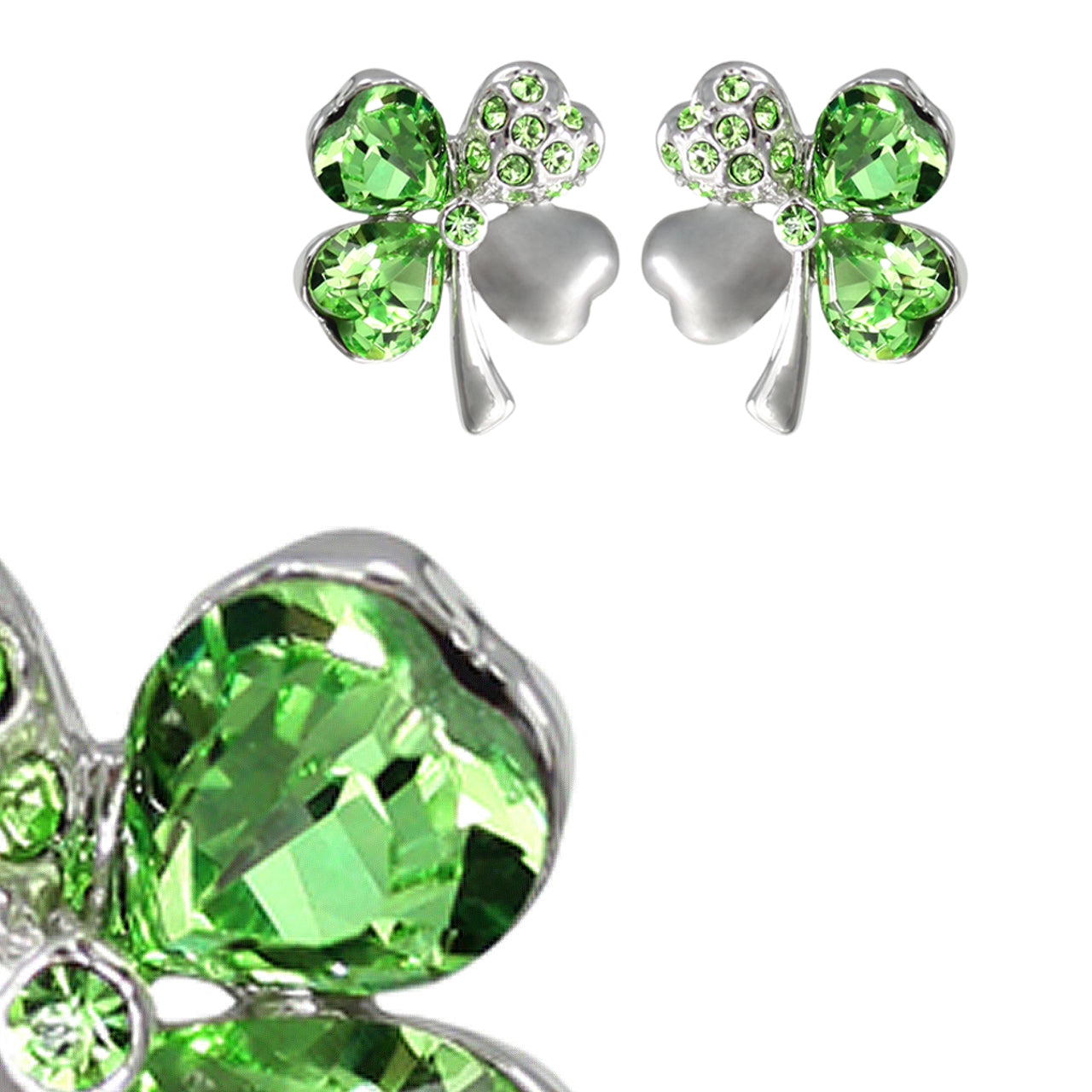 Gema stud earrings, Kite cut, Green, Gold-tone plated | Swarovski